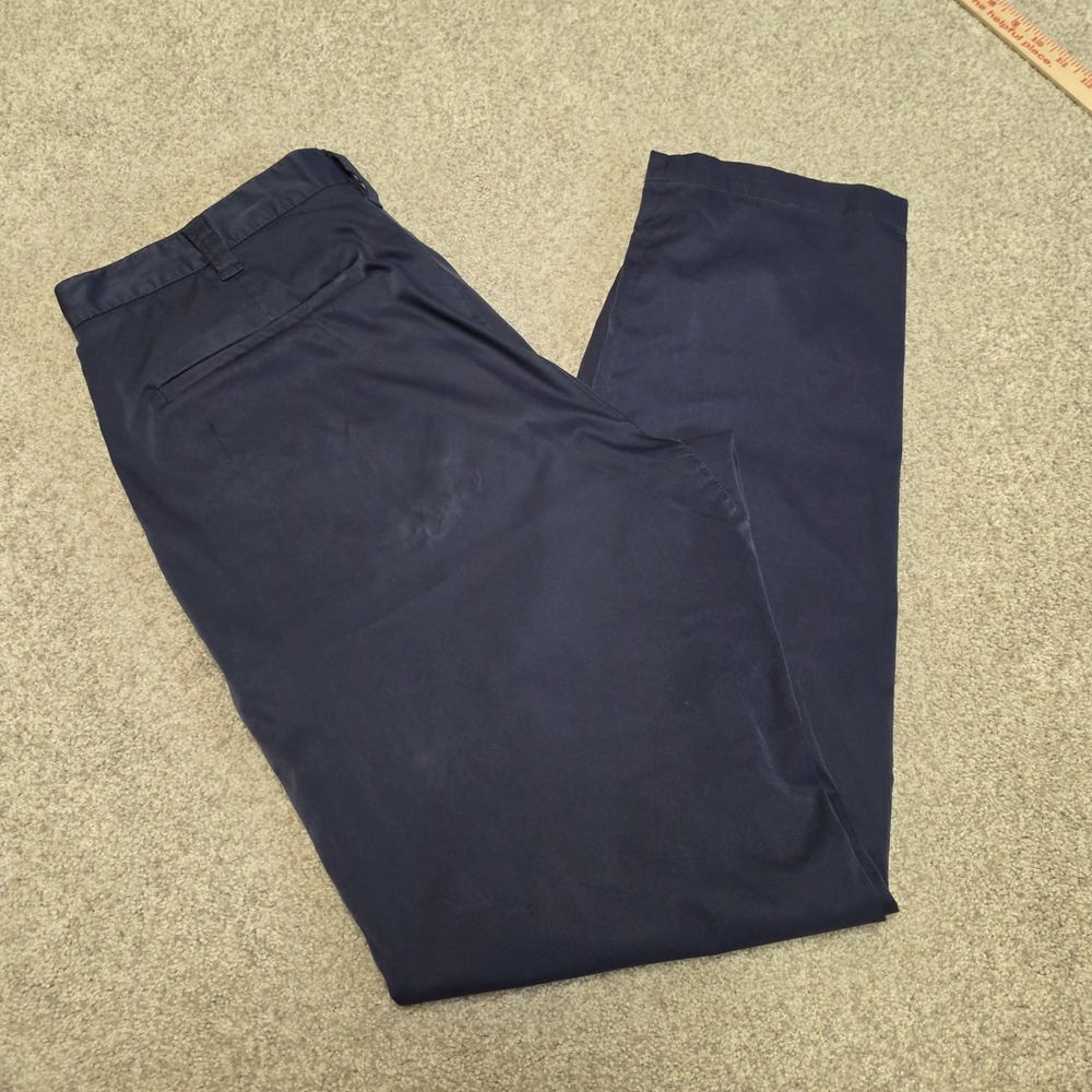Bluffworks Navy Chino Pants Mens 35x32 Tailored Fit Stretch Travel Performance